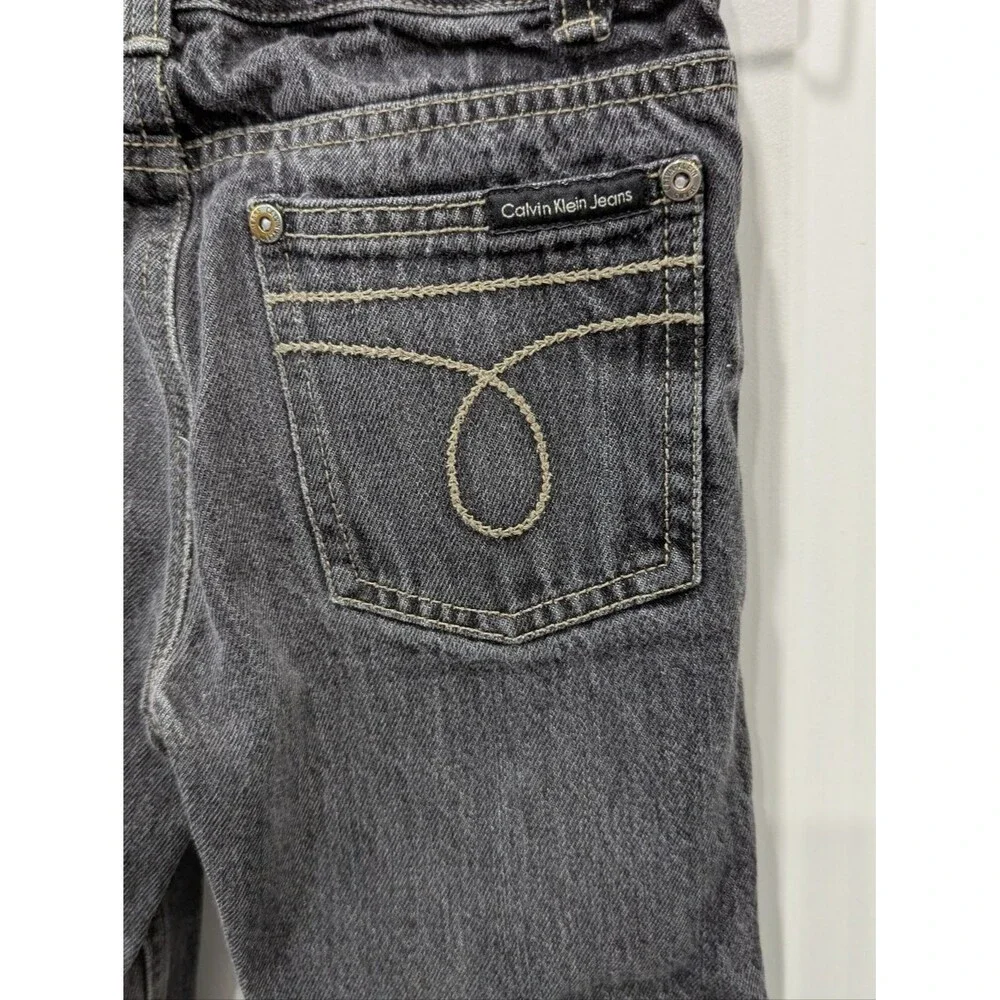 Calvin Klein Jeans Kids Black Gray Straight Denim Pants Toddler Boys Size 4T